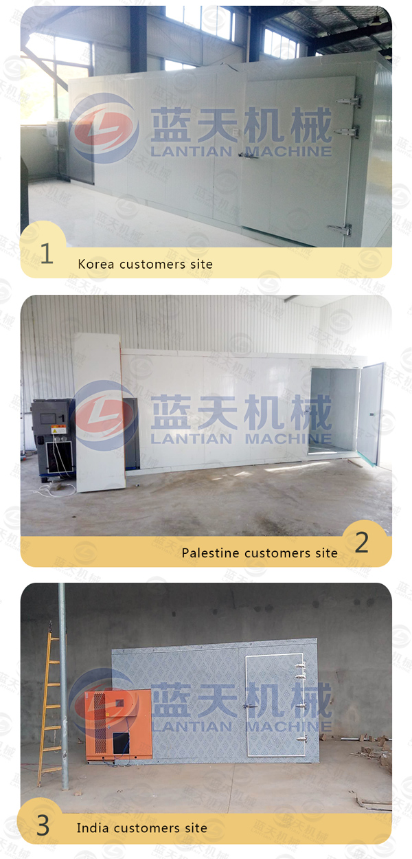 Customers sites of vegetable drying machine