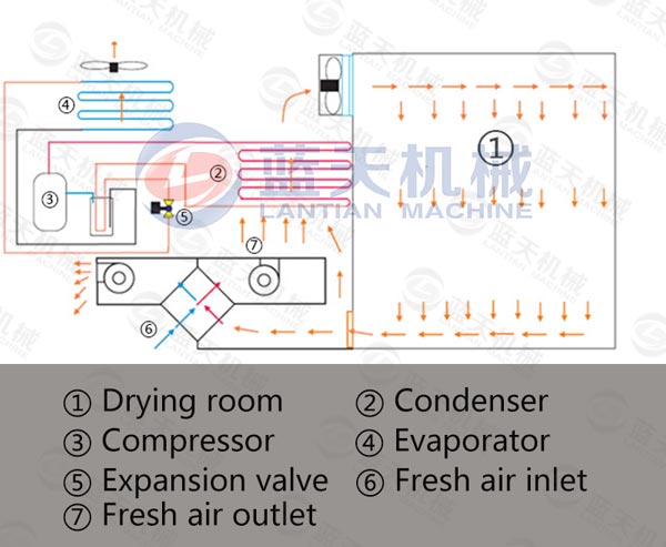 Working principle of sea food dryer machine