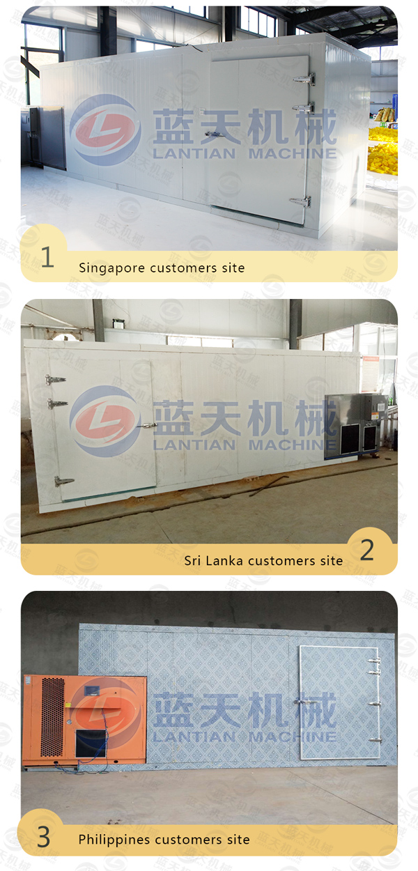 Customers site of sea food dryer machine