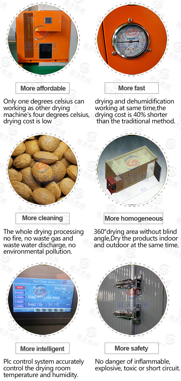 Features of nuts dryer machine