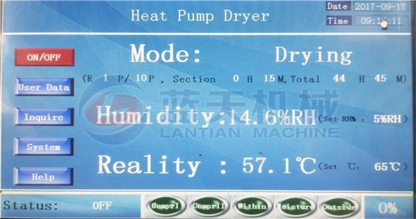 PLC intelligent control panel of fruit chip drying machine