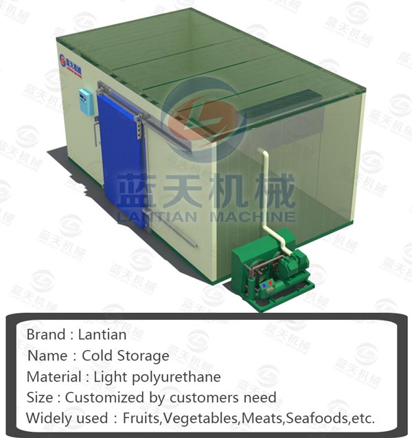 Structure diagram and parameter of cold storage