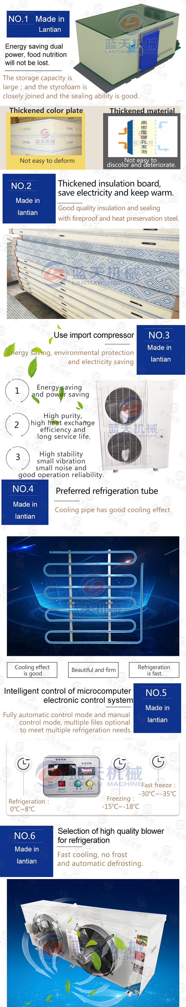 Machines features of cold storage