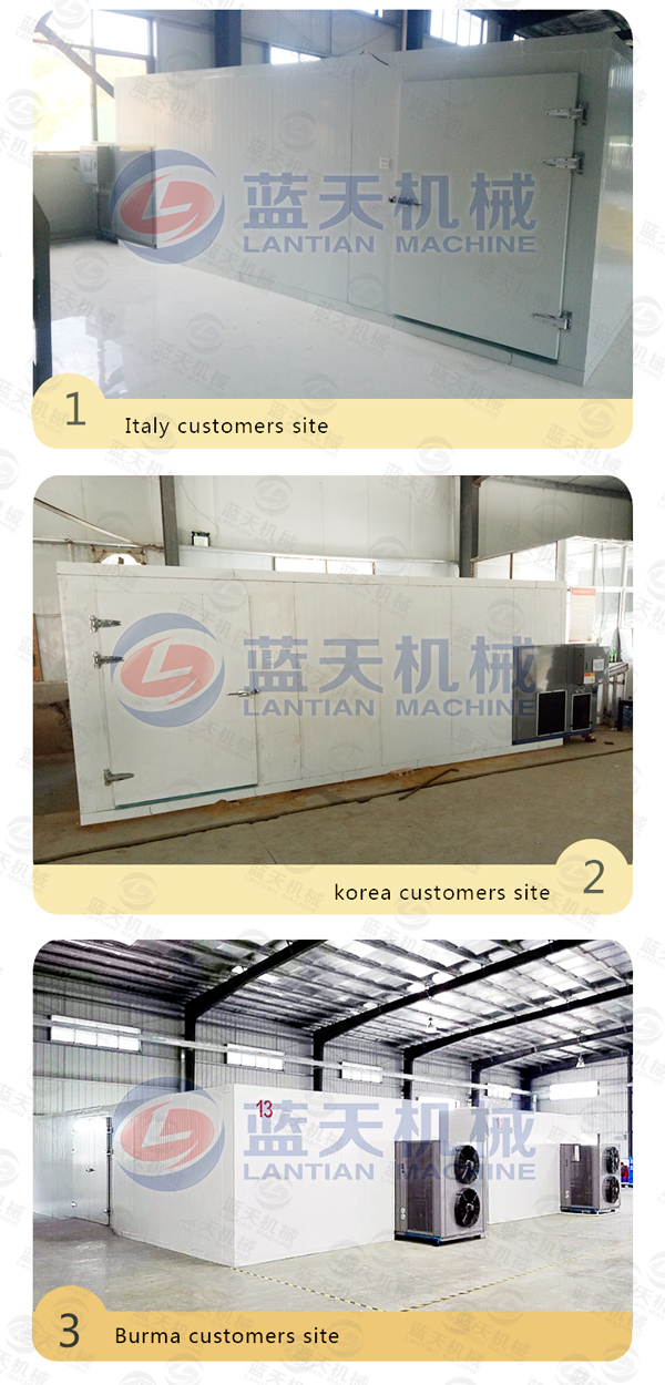 Customers site of industrial products dryer machine